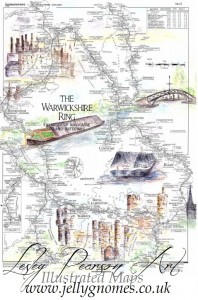 The Warwickshire Ring O.S. map/